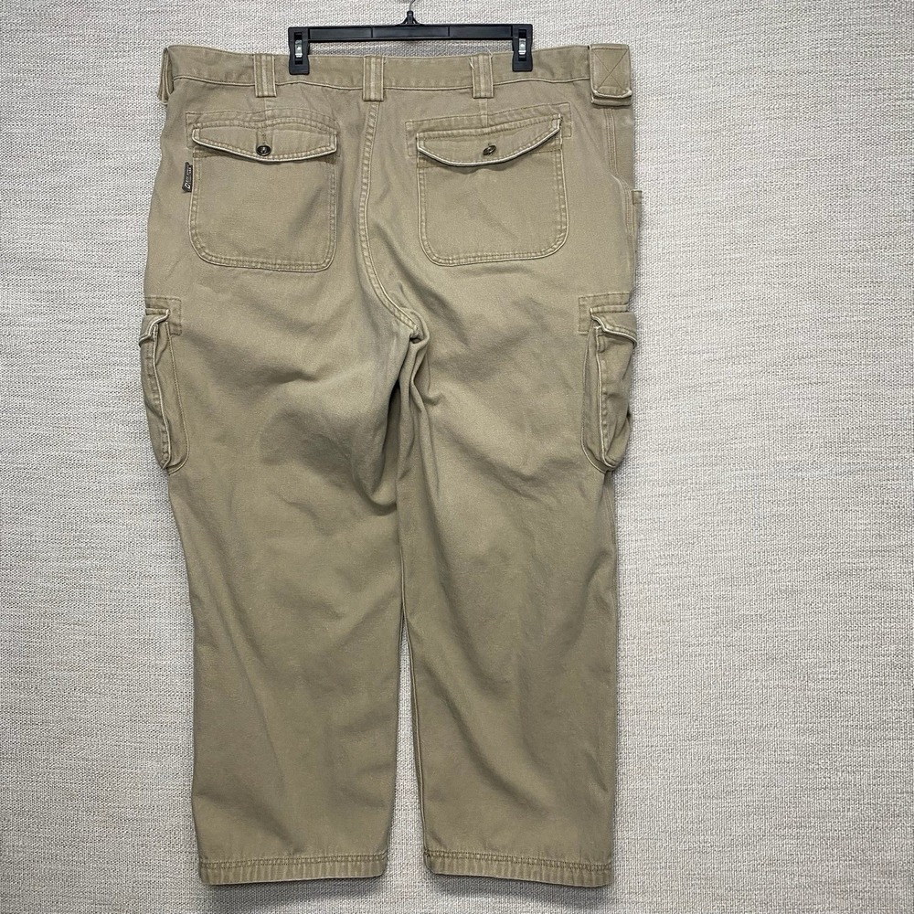 Duluth Trading Co Khaki Canvas Cargo Work Pants (46x29) Mens Utility Double Knee - Picture 3 of 8